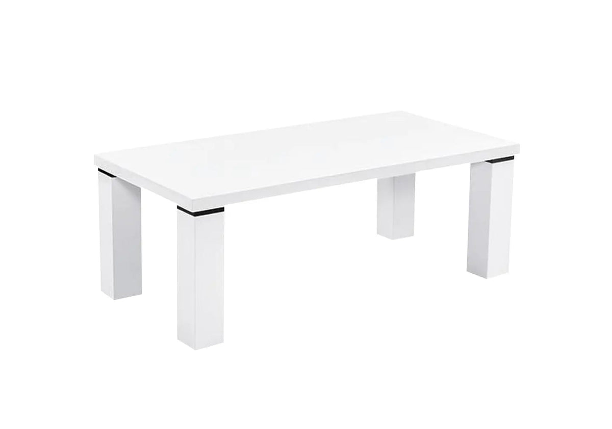 Table basse laquée blanche pour salon moderne | Veda