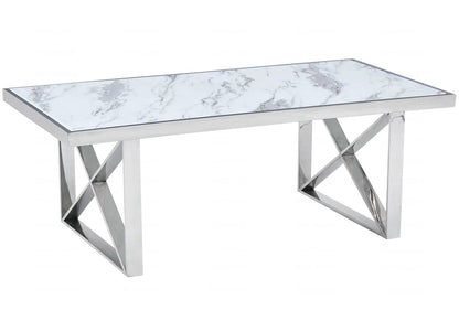Table basse marbre blanc et pieds en métal doré | Zyra