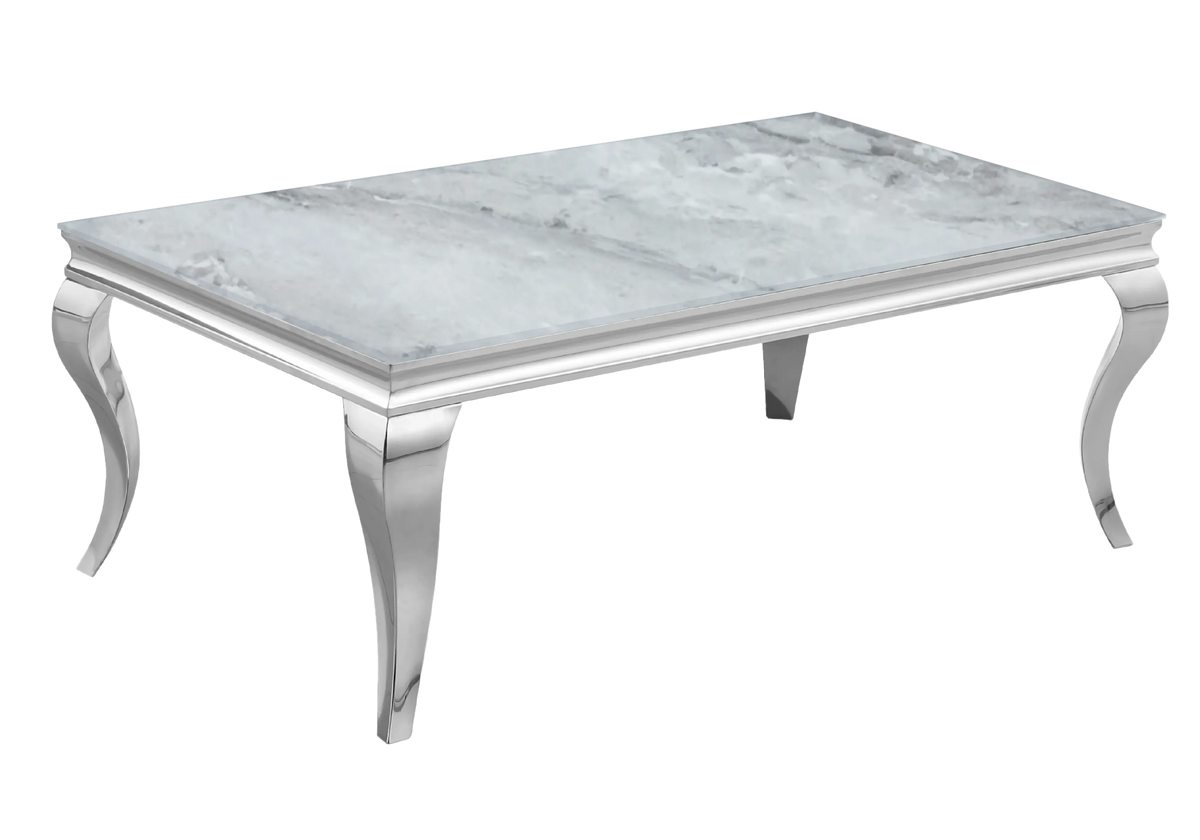 Table basse rectangulaire marbre gris argent | Halo