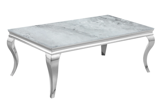 Table basse rectangulaire marbre gris argent | Halo