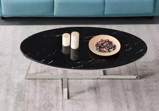 Table basse design marbre noir pour salon | Vesper