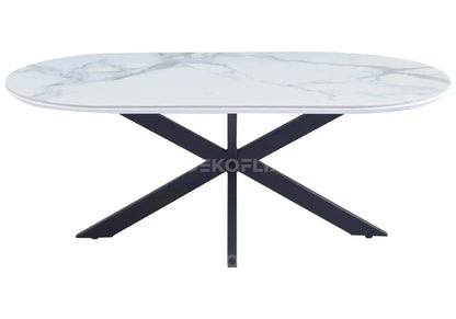 Table basse noire en céramique et marbre blanc | Vexta