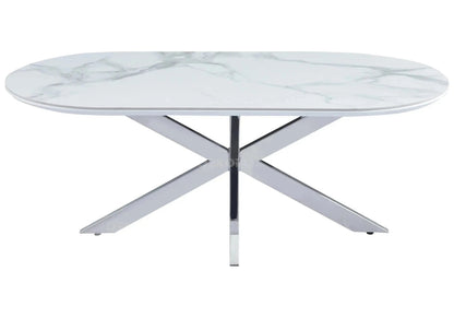 Table basse noire en céramique et marbre blanc | Vexta