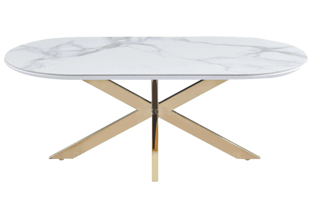 Table basse noire en céramique et marbre blanc | Vexta