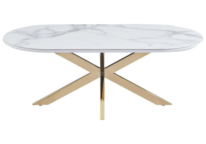 Table basse noire en céramique et marbre blanc | Vexta