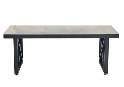 Table basse design noire et marbre beige pour salon | Zyra