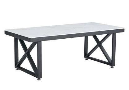 Table basse noire et marbre blanc pour le salon | Zyra