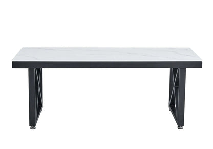 Table basse noire et marbre blanc pour le salon | Zyra