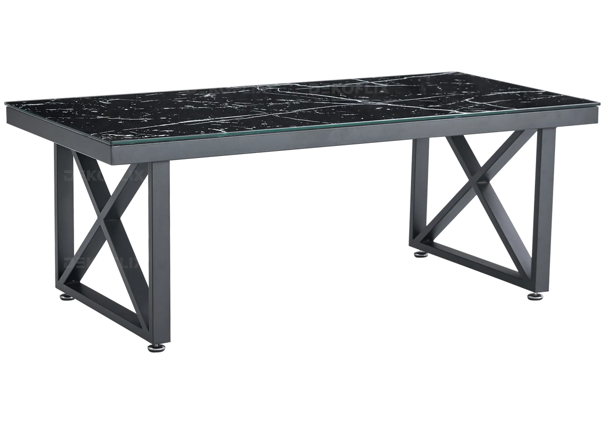 Table basse de salon noire marbre noir design | Zyra