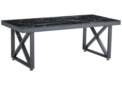 Table basse de salon noire marbre noir design | Zyra