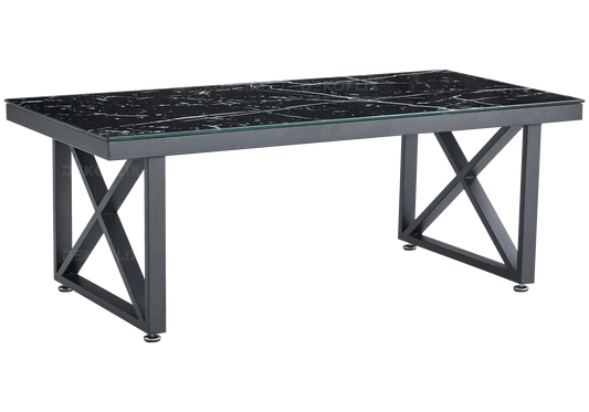 Table basse de salon noire marbre noir design | Zyra