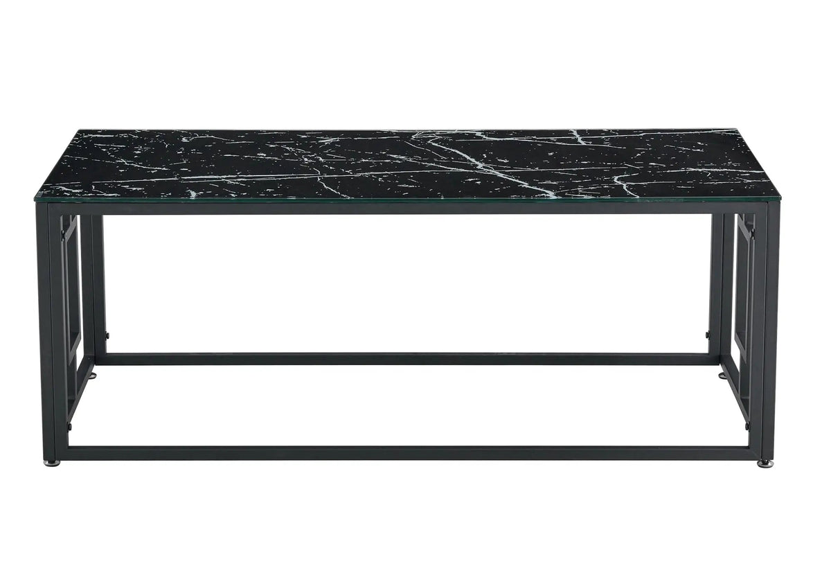 Table basse noire effet marbre pour salon moderne | Zelix