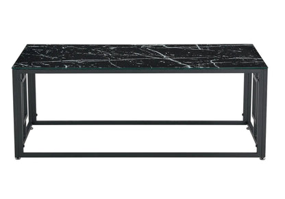 Table basse noire effet marbre pour salon moderne | Zelix