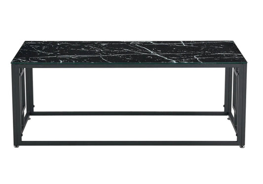Table basse noire effet marbre pour salon moderne | Zelix
