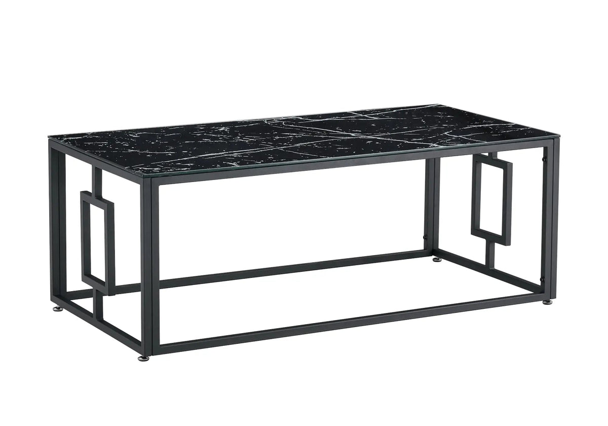 Table basse noire effet marbre pour salon moderne | Zelix