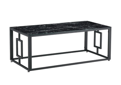 Table basse noire effet marbre pour salon moderne | Zelix