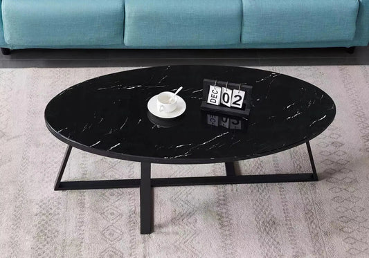 Table basse noire marbre noir design moderne | Vesper