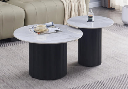 Table basse céramique effet marbre gris pied noir | Vexta