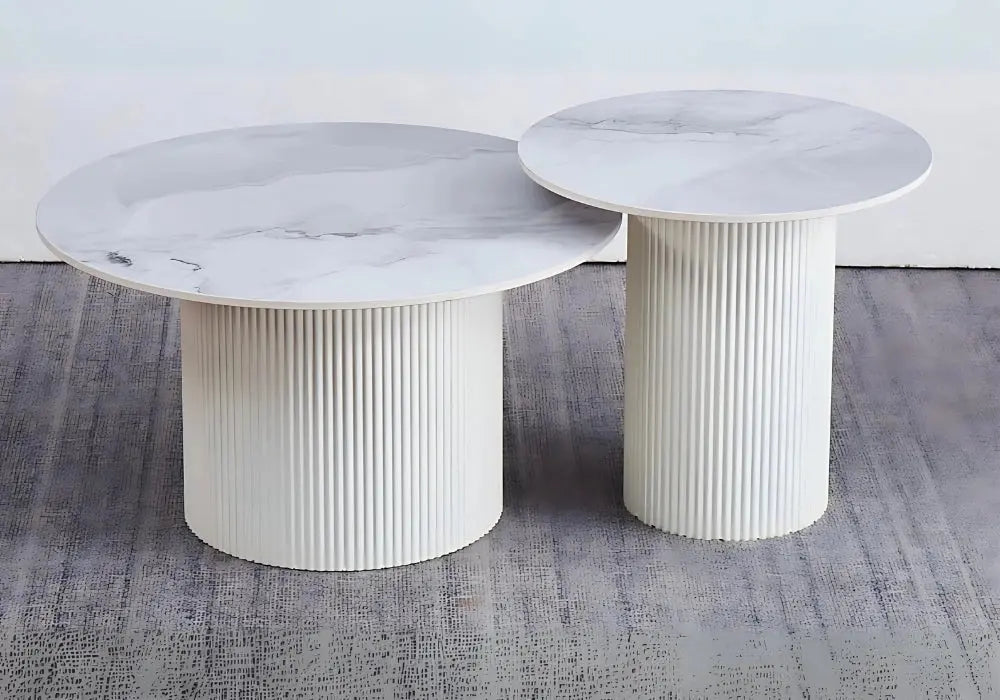 Tables basses gigognes céramique marbre gris | Vexta