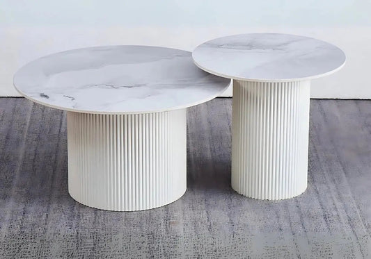 Tables basses gigognes céramique marbre gris | Vexta