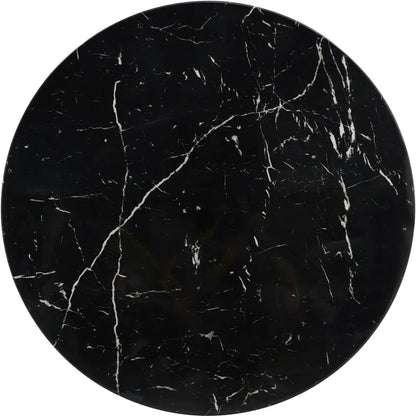 Table basse ronde design dorée et marbre noir | Zyra