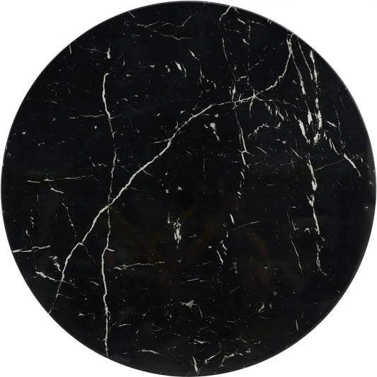 Table basse ronde design dorée et marbre noir | Zyra