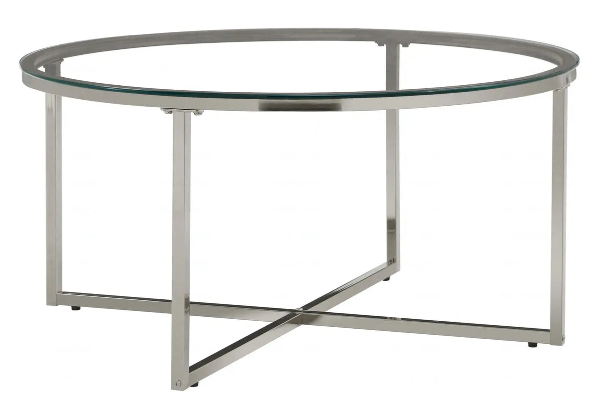 Table basse ronde verre trempé transparent | Zyra