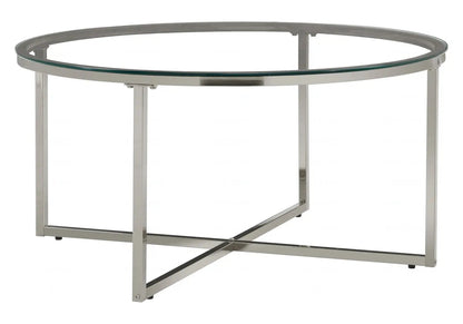 Table basse ronde verre trempé transparent | Zyra