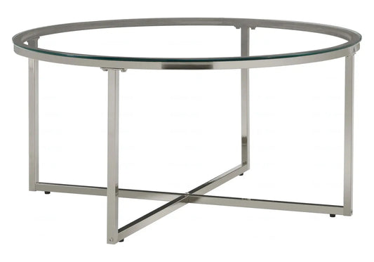 Table basse ronde verre trempé transparent | Zyra