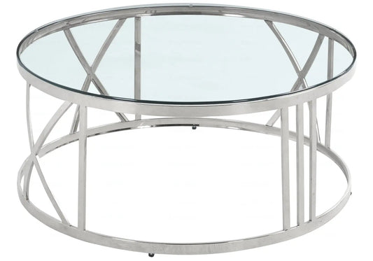 Table basse ronde verre trempé pour salon | Zorix