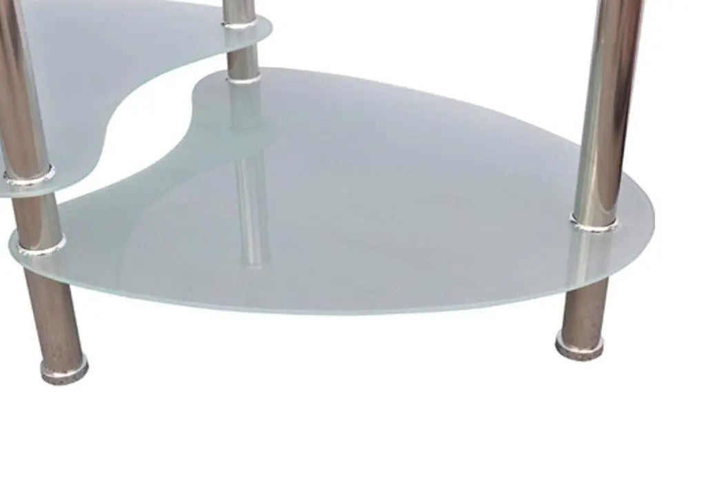 Table basse ovale verre trempé 3 plateaux | Lyra