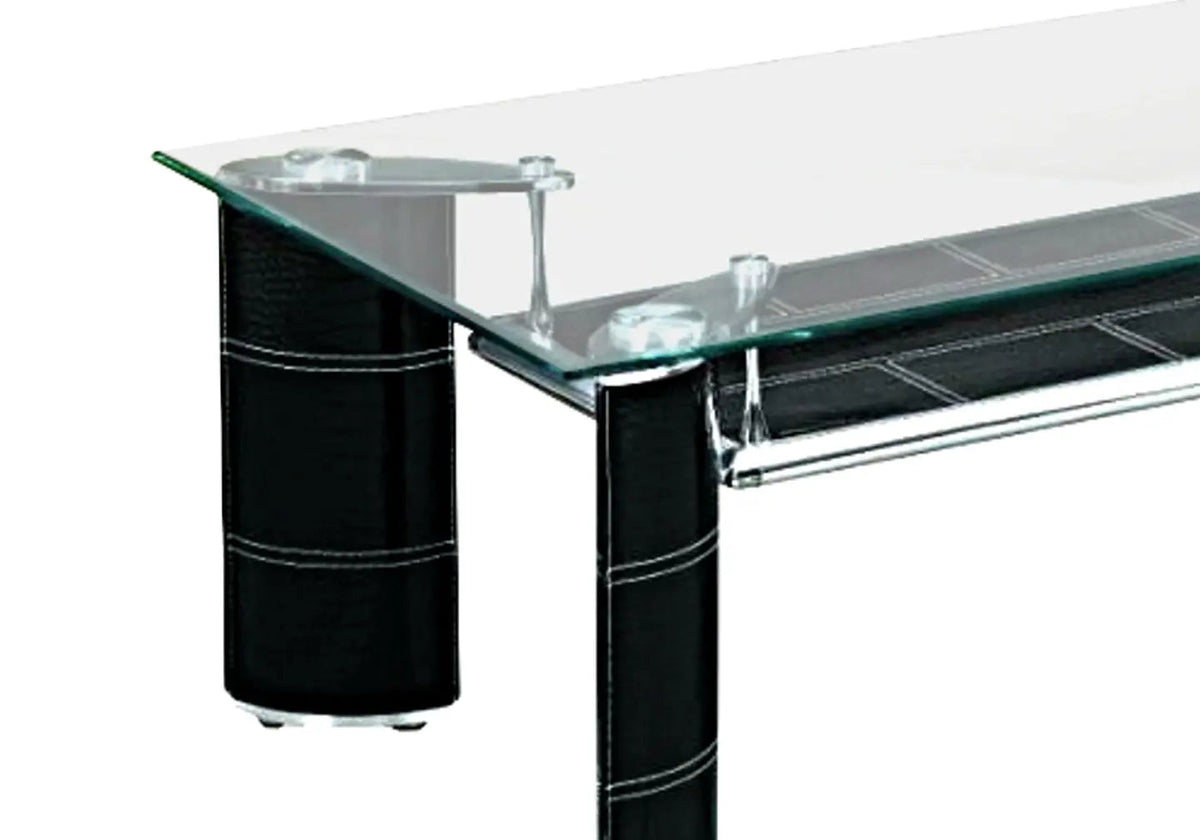 Table basse verre trempé double plateau noir | Aven