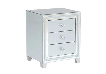 Table de chevet miroir blanc au design moderne | Dune