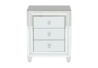 Table de chevet miroir blanc au design moderne | Dune