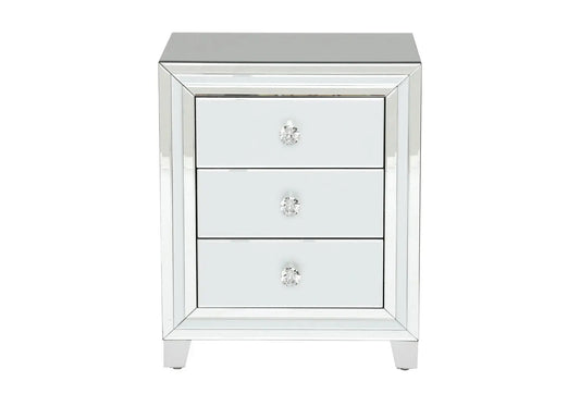 Table de chevet miroir blanc au design moderne | Dune