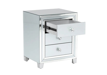 Table de chevet miroir blanc au design moderne | Dune