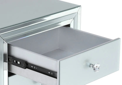Table de chevet miroir blanc au design moderne | Dune