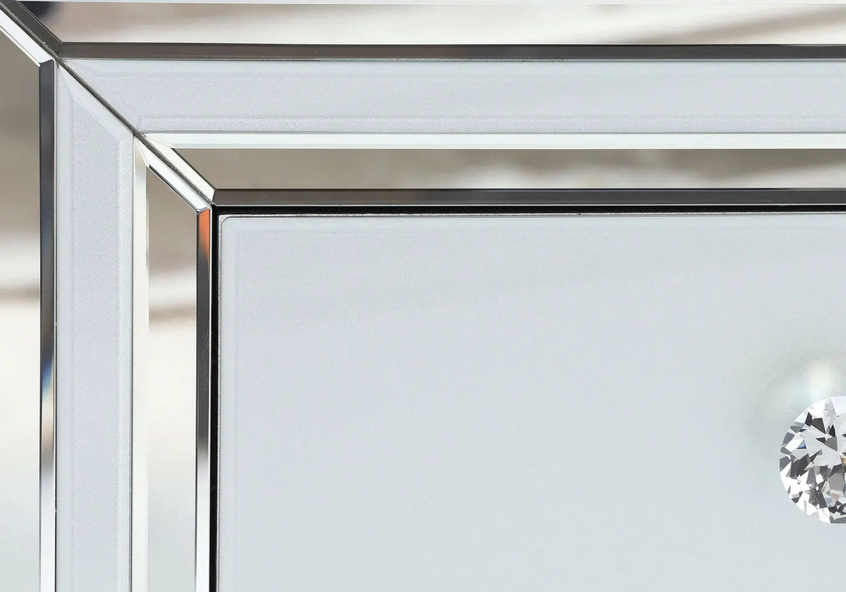 Table de chevet miroir blanc au design moderne | Dune