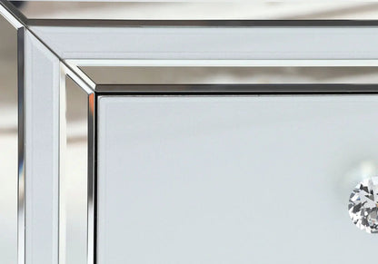 Table de chevet miroir blanc au design moderne | Dune