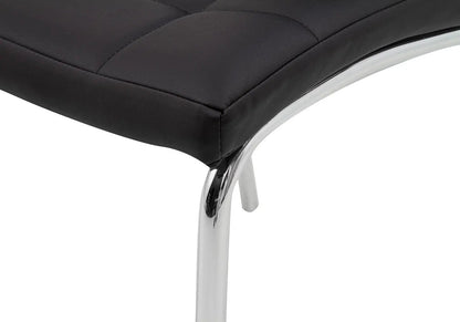 Table à manger ronde chromée et 6 chaises noires | Mona