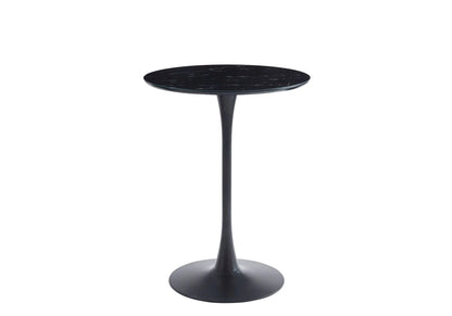 Table de bar ronde noire finition marbre noir | Zyra
