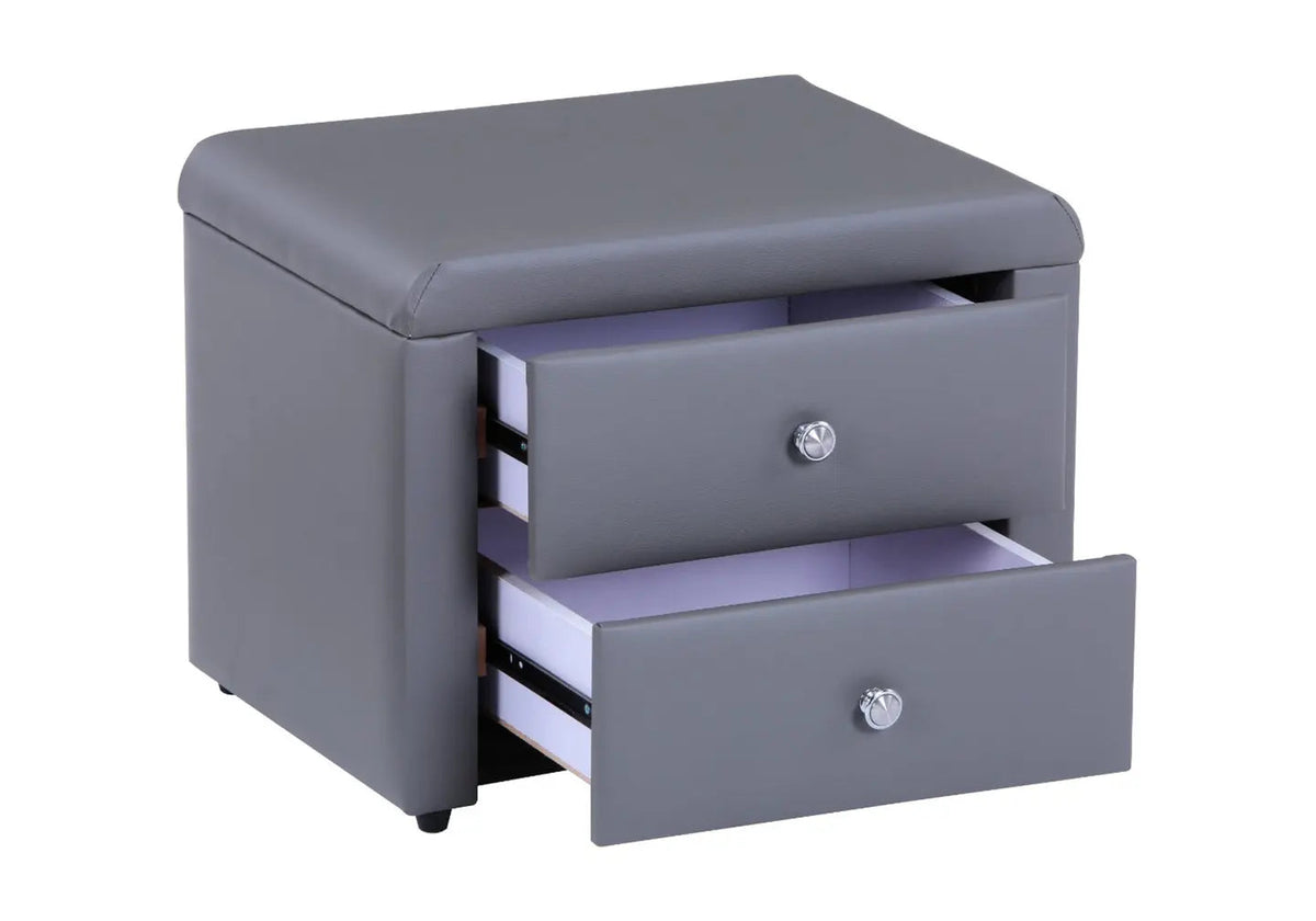 Table de chevet contemporaine simili gris | Cora