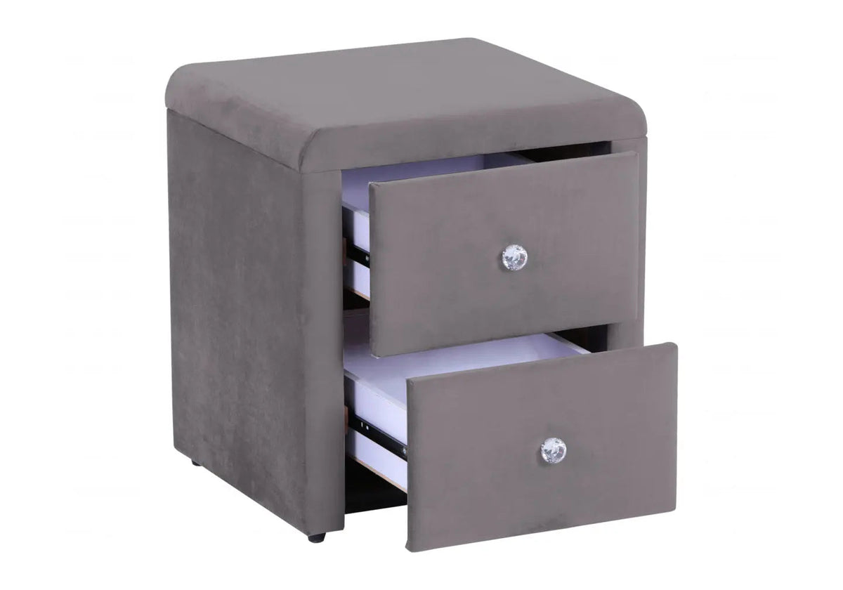 Table de chevet en anthracite 2 tiroirs | Cora