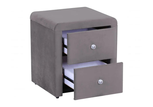 Table de chevet en anthracite 2 tiroirs | Cora