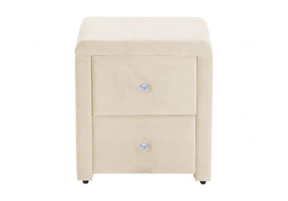 Table de chevet en beige avec 2 tiroirs | Cora