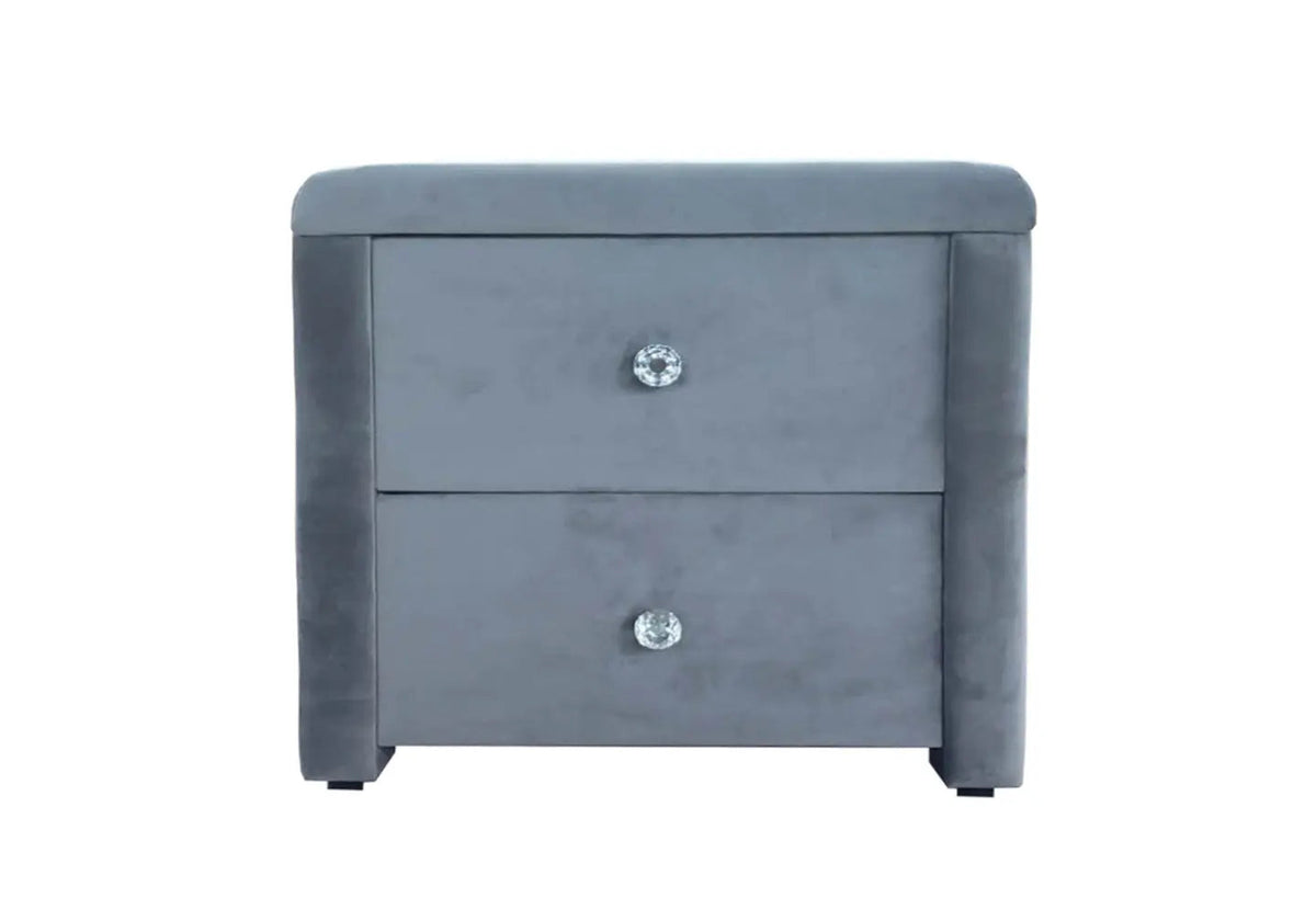 Table de chevet en gris avec 2 tiroirs | Cora