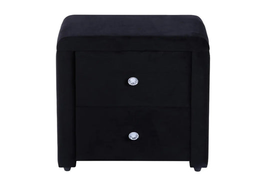Table de chevet en noir avec 2 tiroirs | Cora