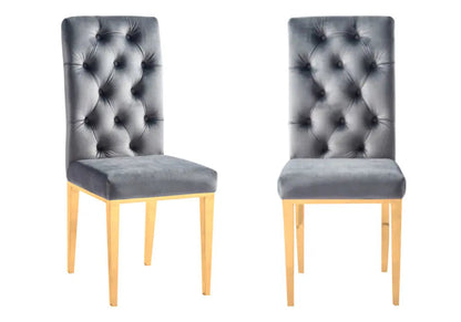 Ensemble table ronde marbre blanc et chaises dorées | Zelix
