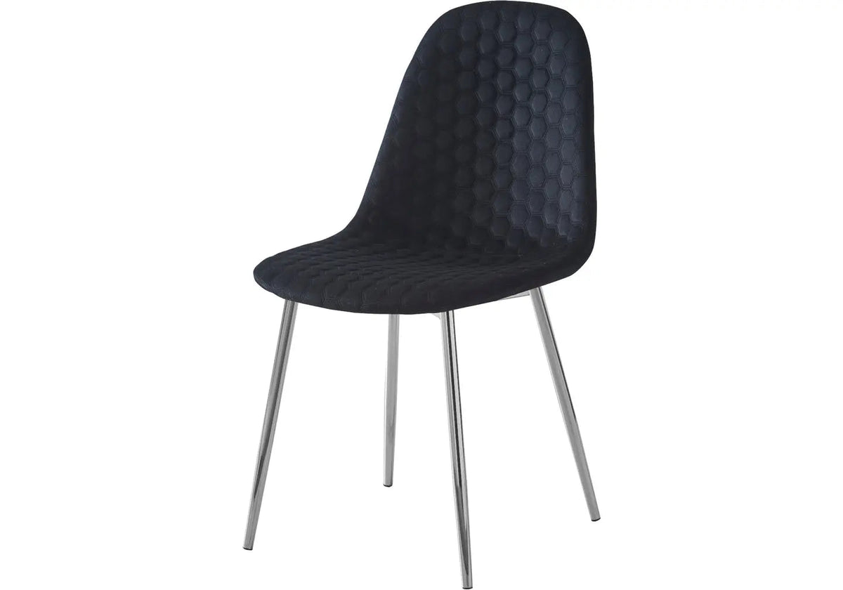 Ensemble table noire et chaises effet marbre blanc | Zelix