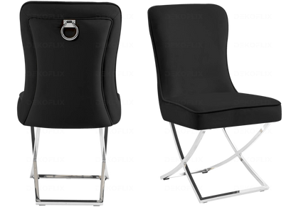 Table et chaises salle à manger noir | Zelta